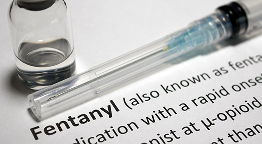 Liquid Fentanyl and a syringe.