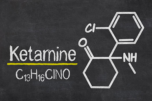 This photo depicts the chemical formula of Ketamine