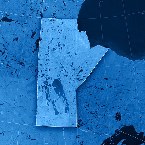 Manitoba within a map of Canada representing drug addiction is not unique to one part of Canada